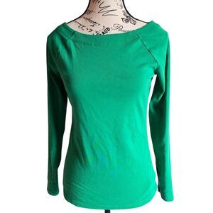 Lauren Ralph Lauren green casual business boat neck long-sleeved top medium
